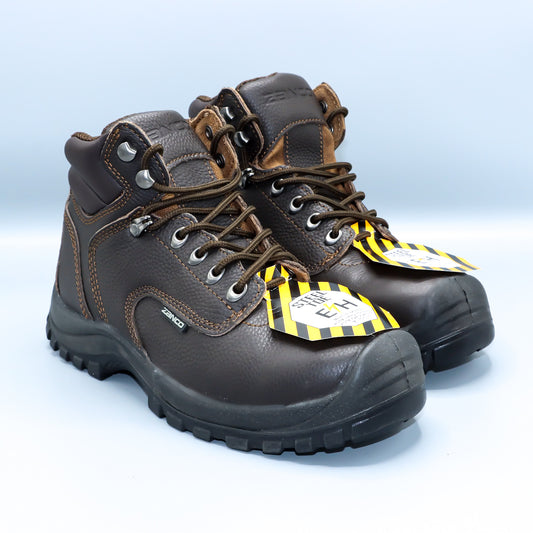 ZANCO- BROWN RUGGED F/G LEATHER STEEL TOE EH BOOTS